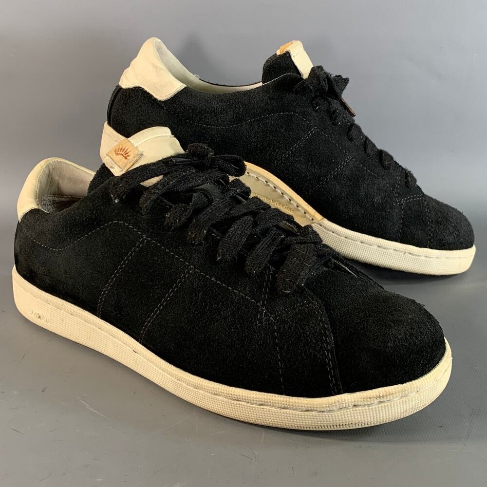 VISVIM Size 9.5 Black Textured Suede Lace Up Sneakers